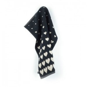 Handdoek - Hearts - Zwart